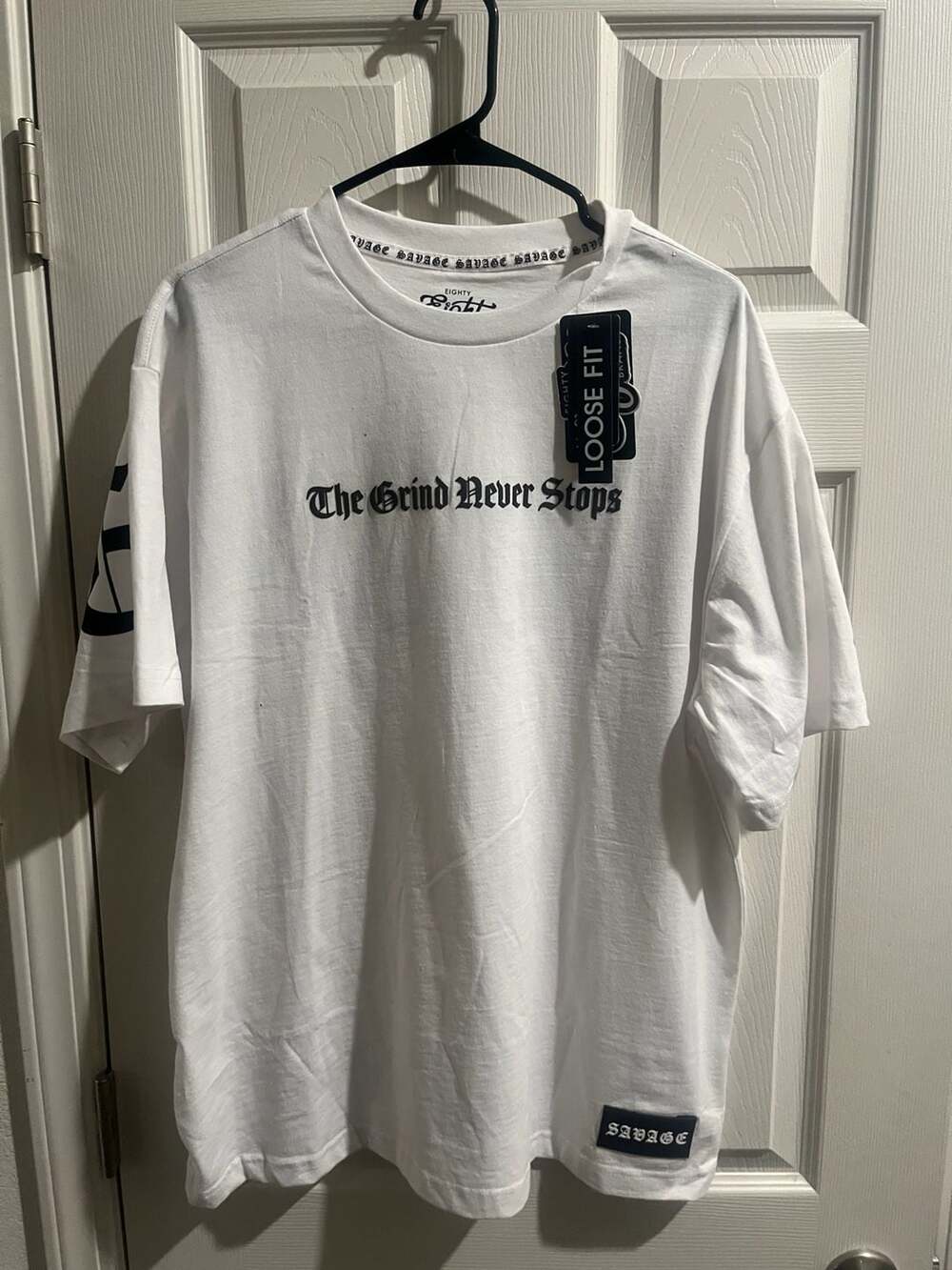 Eighty Eight Brand The Grind Never Stops Graphic T-Shirt Size Medium Loose Fit